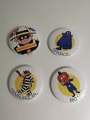 Mcdonalds Vintage Job Lot Of Four Retro Metal Badges 1970s • £12.99