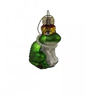 £6.99 • Buy Gisela Graham Hanging Frog Christmas Tree Decoration With Pearl Necklace