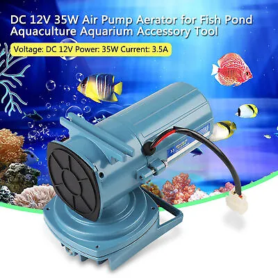$39.99 • Buy DC 12V 35W Air Pump Aerator For Fish Pond Aquaculture Aquarium Accessory Tool