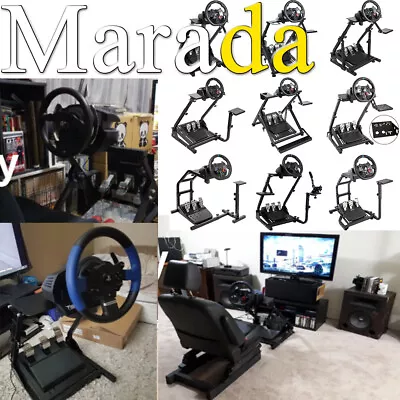 Marada Racing Steering Wheel Stand Fit Logitech G25 G27 G29 G920 Thrustmaster PC • £69.99