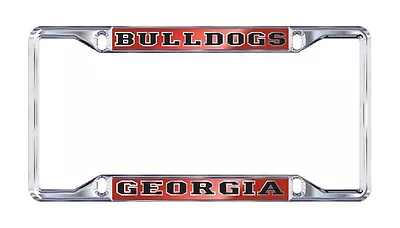 UGA  GEORGIA BULLDOGS  Chrome Mirrored License Plate Tag Frame • $16.99