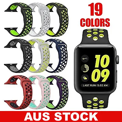 For Apple Watch Sports Band Strap Series 9 8 7 6 5 4 3 2 SE 38mm 40 42mm 44 45mm • $6.99
