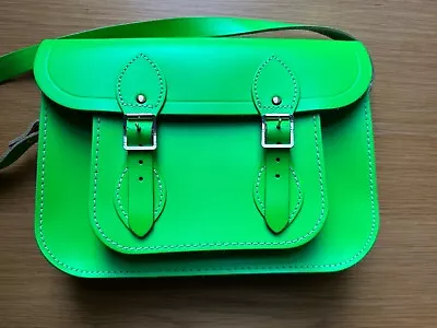 THE CAMBRIDGE SATCHEL COMPANY Fluorescent Leather Satchel Bag / Green • £55