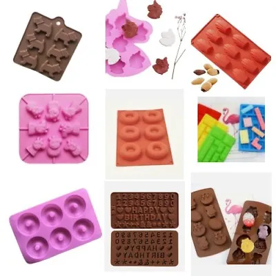 £3.99 • Buy Silicone Chocolate Wax Mould Cake Candy Soap Wax Melt Mold Jelly Ice Tray Donut