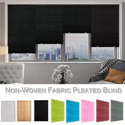 Adhesive Blackout Pleated Blinds Balcony Kitchen DIY Window Curtains Shades • $10.39