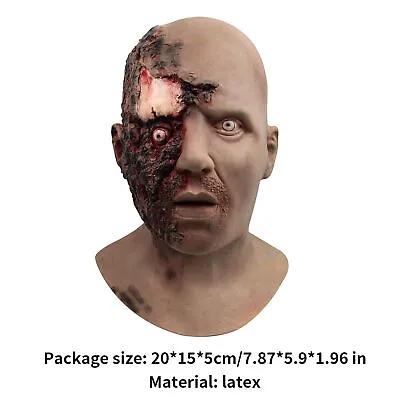 Creepy Scary Melting Face Zombie Latex Mask Horror Halloween Costume Party Props • £21.71