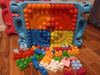 Mega Bloks Table With Fold Away Legs With Blocks.  Used.   • £5