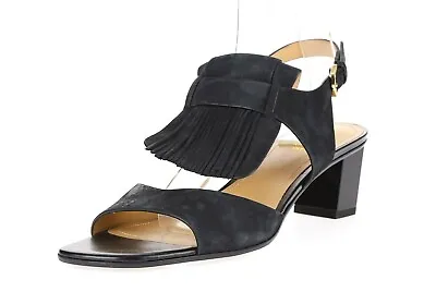 $268.85 • Buy Womens Tod's Black Suede Fringed Buckle Closure Sandals Low Heel Size 39.5