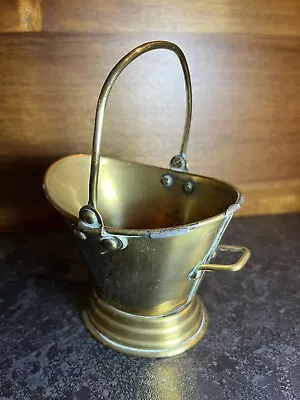 Antique Miniature Copper Coal Scuttle Fireplace Match Lighter Holder Country • £30