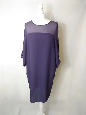 £99 • Buy BNWT Acne Eve Dress Size 38 Fits 10 12 Purple Silk Open Back Batwing Sleeves