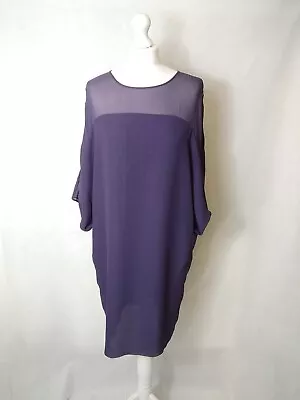 BNWT Acne Eve Dress Size 38 Fits 10 12 Purple Silk Open Back Batwing Sleeves • £99