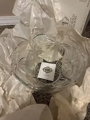 New In Box Godinger Shannon Crystal South Beach Palm Bowl Large 12” • $25