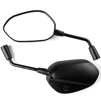 Black Motorcycle Mirrors M8 M10 Rearview Bike For Honda Kawasaki Suzuki Yamaha • $17.99