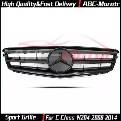 For Mercedes Benz C-Class W204 2008-2014 C280 C300 Black Sport Grille W/3D Star • $139