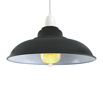 Vintage Industrial Light Shade Retro Metal Easy Fit Pendant Ceiling Lampshades • £13.89