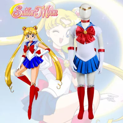 Sailor Moon Tsukino Usagi Cosplay Costume Kids Grils Halloween Carnival Dress • $59.81