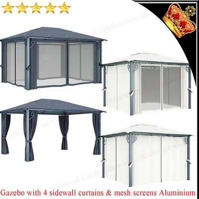 $534.39 • Buy Gazebo With Curtains Mesh Screen Aluminium Party Tent Canopy Shelter Pavilions