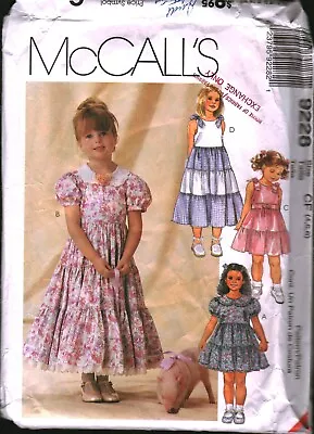 9228 Vintage McCalls SEWING Pattern Girls 1990s Tiered Dress Two Lengths OOP Sew • $5.59