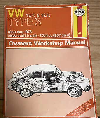 VW 1500 1600 Type Haynes Workshop Manual 1963-73 Rare Vintage. Great Condition • $41.95