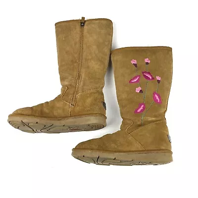 UGG Australia Women Size 6 Chestnut Embroidered Flowers 5477 RARE Suede • £19.26