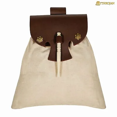 Medieval Canvas Belt Pouch Toggle Closure Renaissance Cosplay Renfair Waist Bag • $24.99