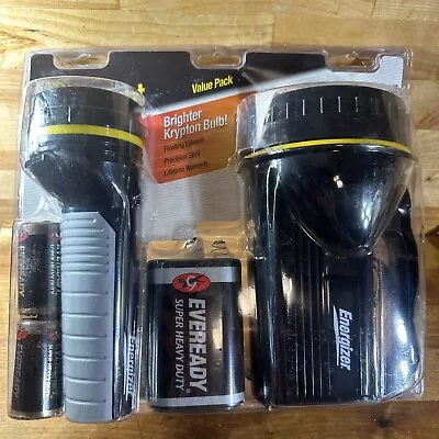 New Energizer 2 Pack 6V & D Battery Work Light/Lantern Combo Krypton Bulb • $33.99