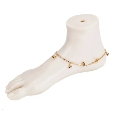 9ct 9k Yellow Gold Plated Ladies Heart ANKLE CHAIN Bells ANKLET.11.02  Gift 644 • £9.99