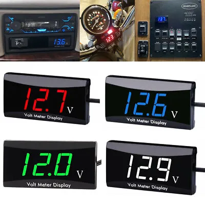 Motorcycle 12V Digital LED Display Voltmeter Voltage Gauge Panel Meter Car • $6.49