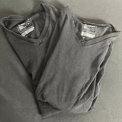 Express Men's Lot Of Two Moisture Wicking Slim Supersoft Black V Neck T Shirts S • $12.99