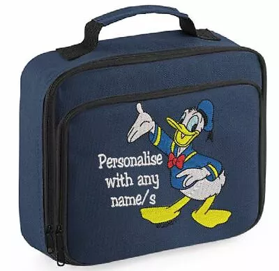 Personalised Embroidered Donald Duck Kids Lunch Bag Insulated School Dinner Box • £18.49