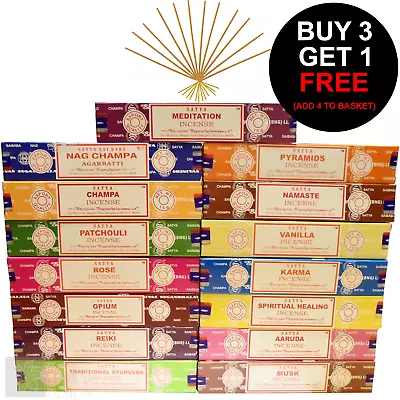 Satya Incense Sticks Nag Champa Fragrance Joss Scents - BUY 3 GET 1 FREE • £1.79