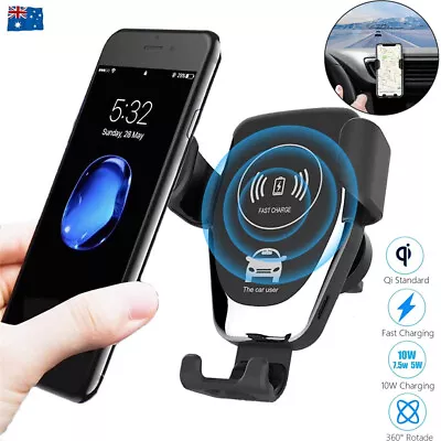 $12.49 • Buy Qi Wireless Fast Charger Car Gravity Holder Mount Fit For IPhone 13 12 S9 S10+