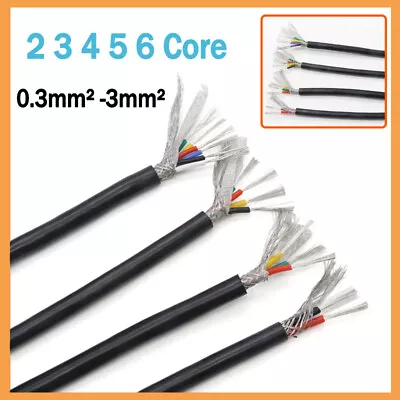$9.95 • Buy Flexible Multicore Cable 2 Core - 6 Core Shielded Cable Wire PVC Copper Tinned