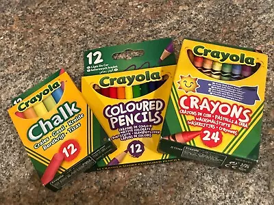 Crayola 48 Piece Bundle Colouring Pencils Crayons And Chalk. Kids Art And Craft • £5.99