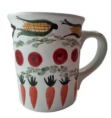 Eddie Bauer Coffee Mug Vegetables Corn Tomatoes Carrots Hand Painted • $8