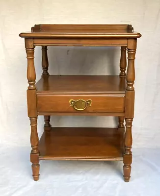 Vintage PENNSYLVANIA HOUSE Cherry  Three Tiered Open Single Drawer Nightstand • $159.99