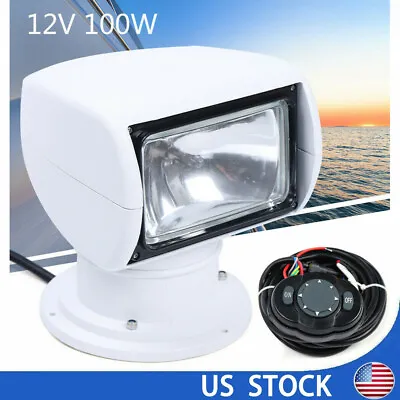 $115.26 • Buy 100W Bulb 12V Boat Truck Car Spotlight Marine Searchlight Light + Remote Control