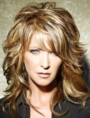 Long Layered Wavy Capless Wigs Blonde Mix Synthetic Hair Wigs 14 Inches Women • $21.88