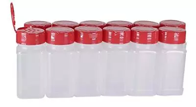 12pack Square 4oz. Spice Jars W/sifter Red Lids Empty Reusable Containers For  • $23.39