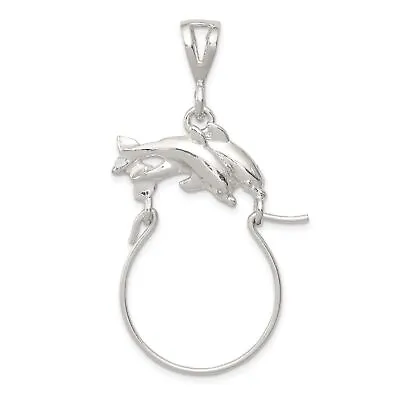 Sterling Silver Dolphin Charm Holder Jewerly 49mm X 24mm • £21.57