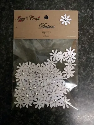 100 White DAISIES FLOWER CARD MAKING #52 Wedding Party Craft Table Decorations • £1.89