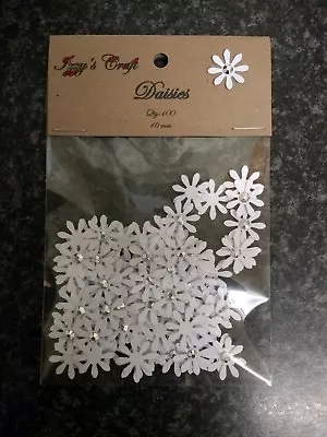 100 White FLOWERS CARD MAKING #52 Wedding Party Birthday Confetti Decorations • £1.89