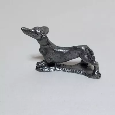 Pewter Dachshund Miniature Dog Sculpture 1 1/8  L X 0.5  W X 7/8  Tall  Vintage  • $13.99