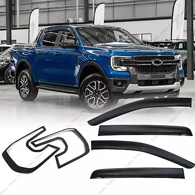 For Ford Ranger Next-Gen 2022+ Tinted Weather Shields Black Headlight Cover Trim • $78.79