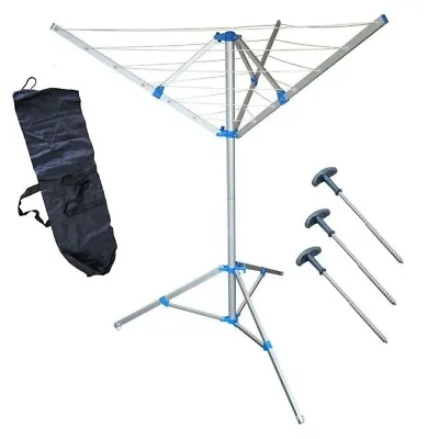 £53.99 • Buy Portable Aluminium Clothes Line 3 Arm Camping Caravan Washing Airer Dryer