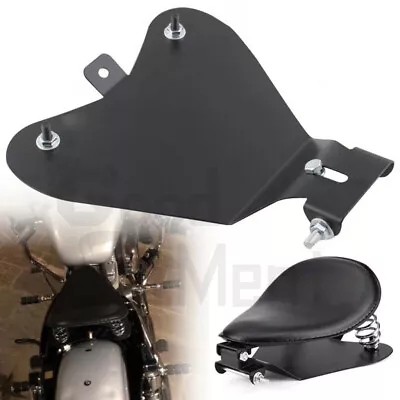 Black Motorcycle Solo Seat Base Pan Plate Bracket Fit For Harley Bobber Chopper • $29.55