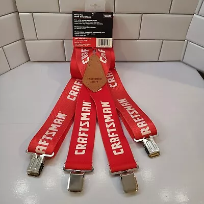 New Craftsman Heavy Duty Work Suspenders Red One Size Adjustable Nylon • $19.95