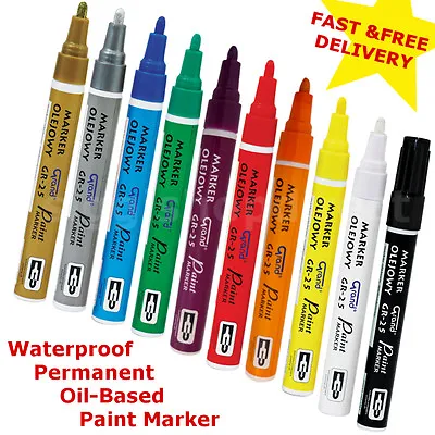 Permanent Car Tyre Tire Metal Paint Pen Oil Based Marker Waterproof 10 Colours  • £3.48
