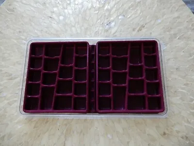 Burgandy Flocked 36 Compartment Jewelry Display Holder Full Size Tray Liner USA • $6