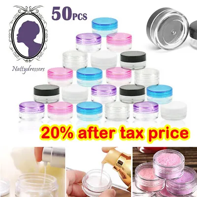 £7.49 • Buy 50X Durable Plastic Sample Mini Small Bottle Container Pot Jar Cosmetic Tool 5ml